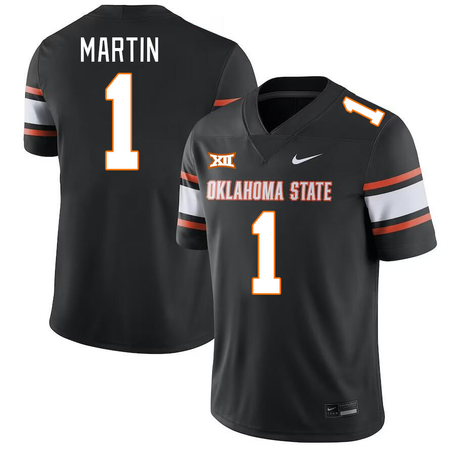 Oklahoma State Cowboys #1 Tay Martin College Football Jerseys Stitched Sale-Black